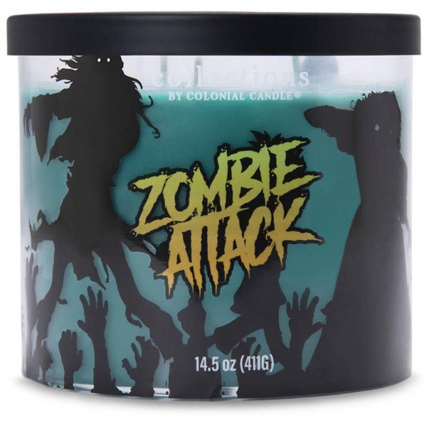 Colonial Candle Halloween from Haunted Collection soy scented candle in glass 3 wicks 14.5 oz 411 g - Zombie Attack