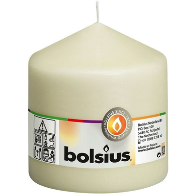 Bezzapachowa świeca słupkowa Bolsius 10 cm 100/98 mm - Kremowa