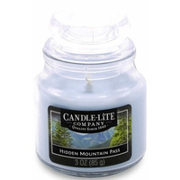 Natural scented candle in a glass jar - Hidden Mountain Pass Candle-lite