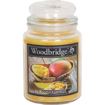 Exotic scented candle in glass large Woodbridge - Mango Saffron