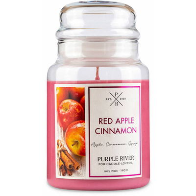 Soy scented candle Red Apple Cinnamon Purple River 623 g