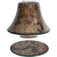 Woodbridge lampshade for candles and a plate Set - Amber Crackle