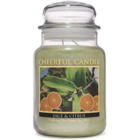 Cheerful Candle scented candle in large jar 2 wicks 24 oz 680 g - Sage and Citrus