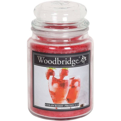 Truskawkowa świeca zapachowa w szkle duża Woodbridge - Strawberry Prosecco