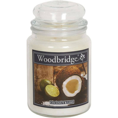 Świeca zapachowa w szkle duża  kokos limonka Woodbridge - Coconut Lime